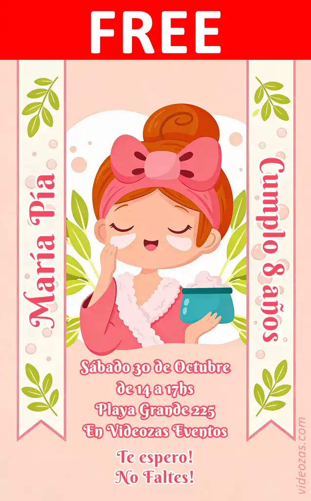 Free Spa Invitation | Editable and Customizable | Easy and Fast | Make Online Now!