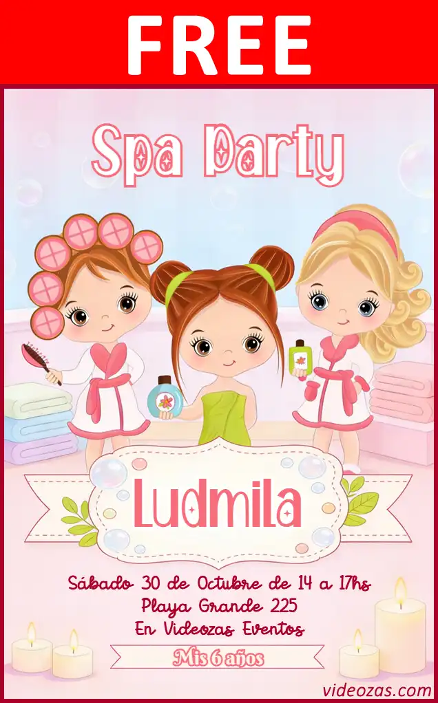 Free personalized birthday invitation spa 03