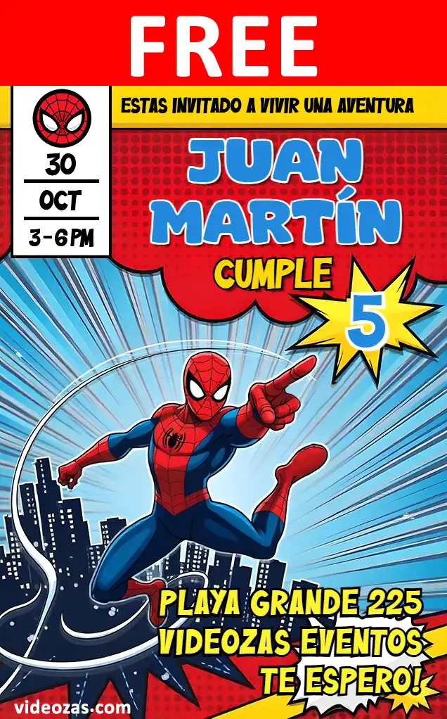 Free personalized birthday invitation spiderman 02