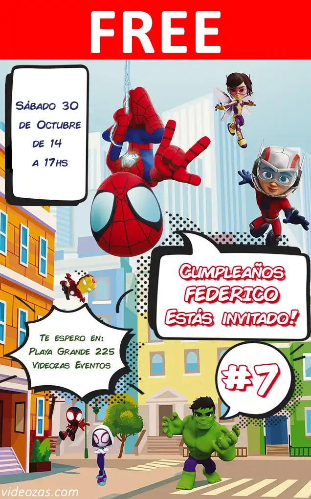 Free personalized birthday invitation spidey 04