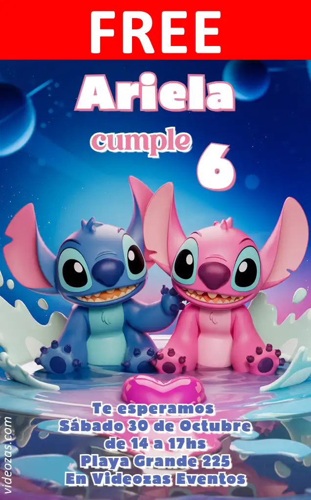 Free personalized birthday invitation stitch 01