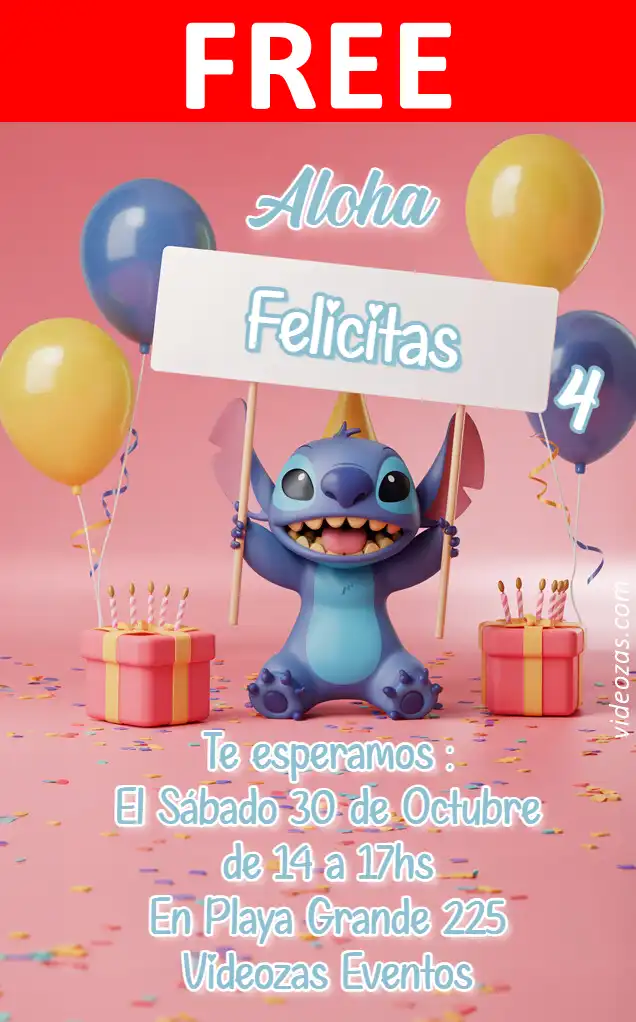 Free personalized birthday invitation stitch 03