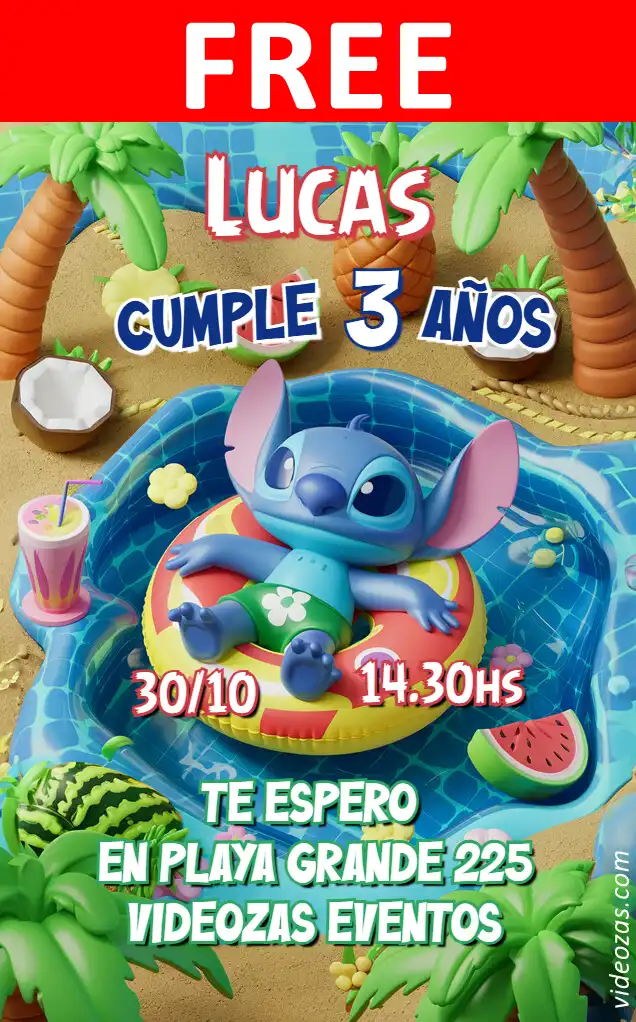 Free personalized birthday invitation stitch 04