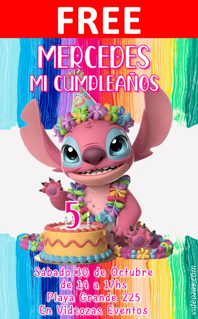 Free personalized birthday invitation stitch 05