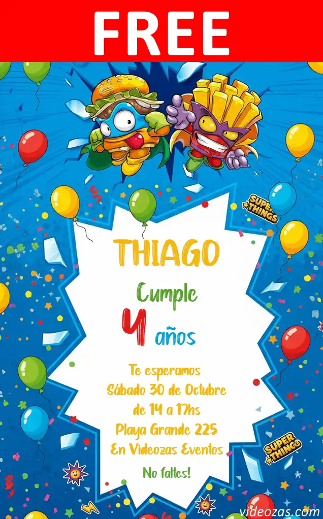 Free personalized birthday invitation superthings 04
