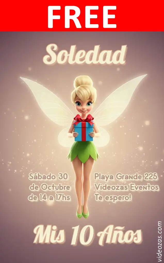 Free personalized birthday invitation tinkerbell 04