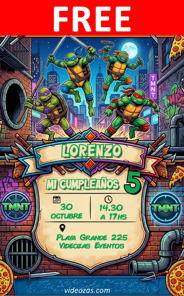 Free personalized birthday invitation tortugas_ninja 01
