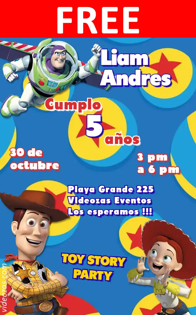 Free personalized birthday invitation toy_story 04