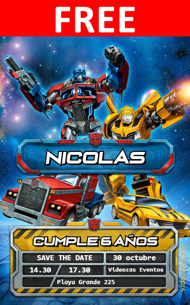 Free Transformers Invitation | Editable and Customizable | Easy and Fast | Make Online Now!