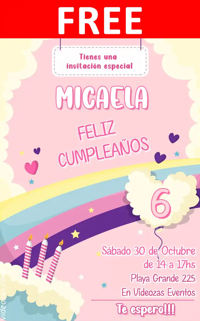 Free personalized birthday invitation unicornio 01