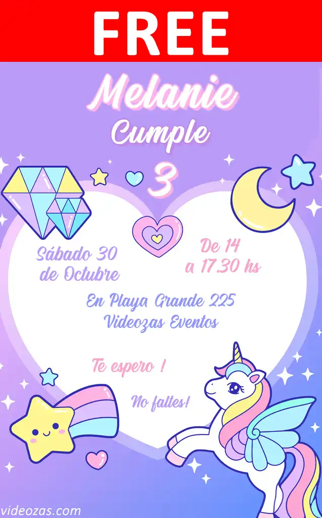 Free personalized birthday invitation unicornio 02