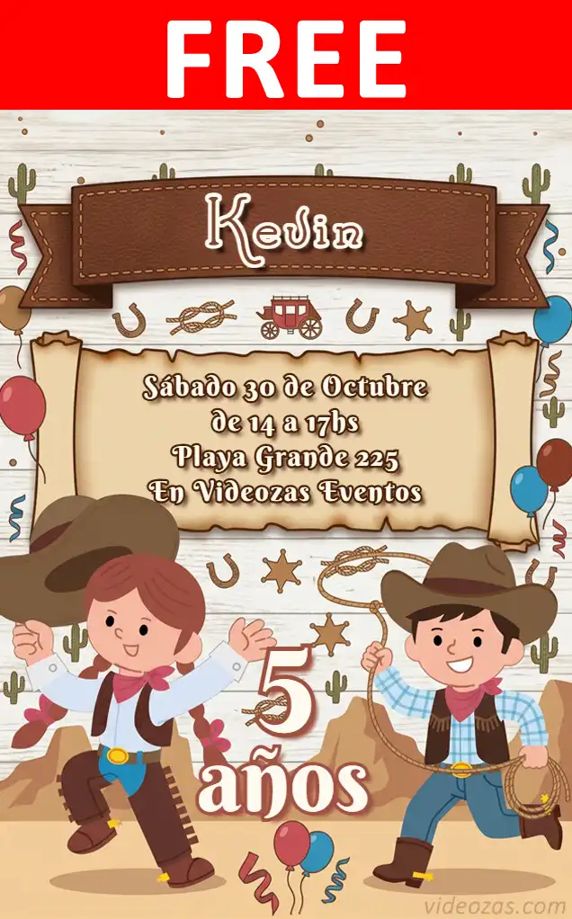 Free personalized birthday invitation vaquera 01