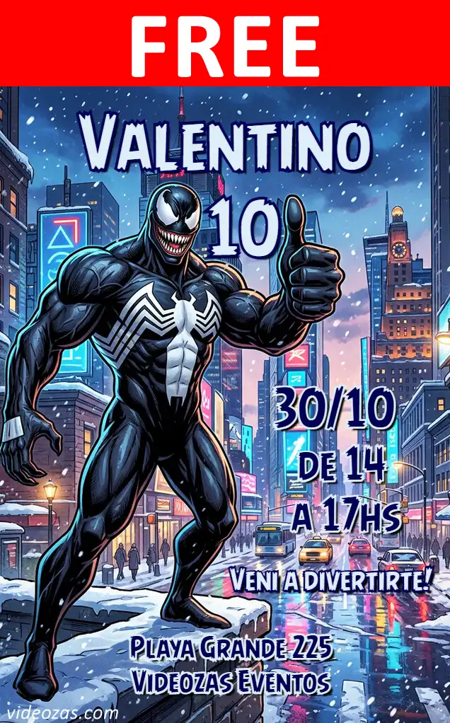 Free personalized birthday invitation venom 01