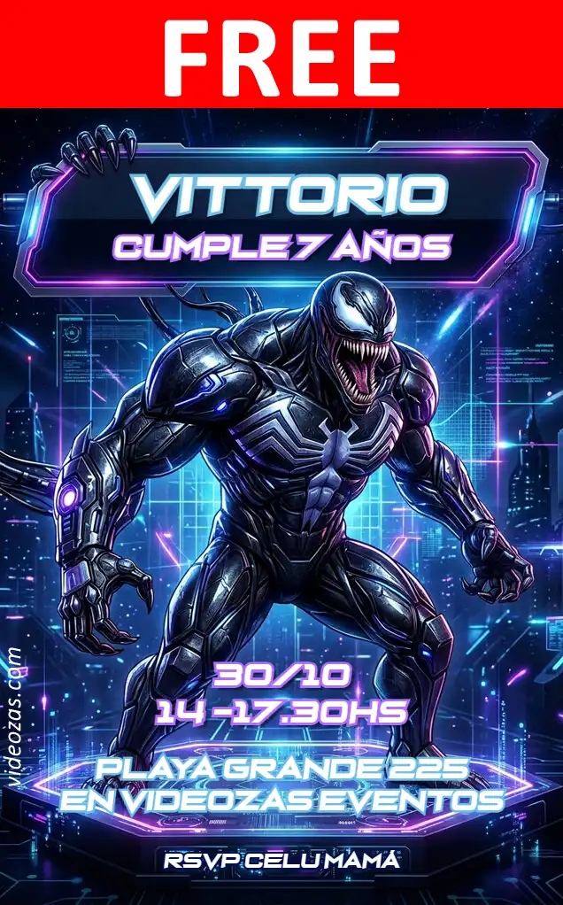 Free personalized birthday invitation venom 04