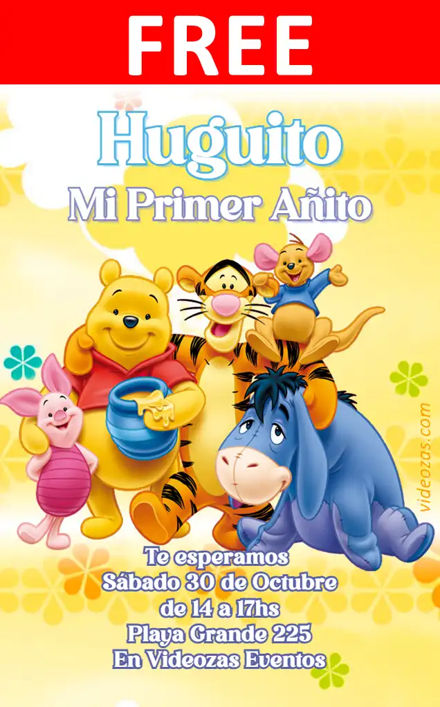 Free Winnie the Poo Invitation | Editable and Customizable | Easy and Fast | Make Online Now!
