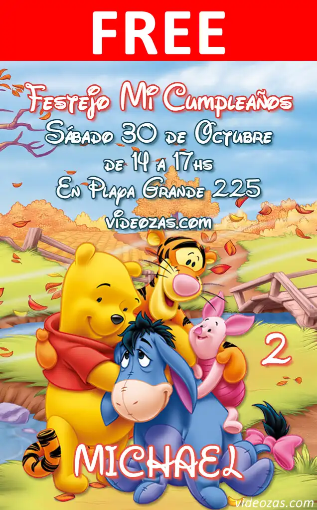 Free Winnie the Poo Invitation | Editable and Customizable | Easy and Fast | Make Online Now!