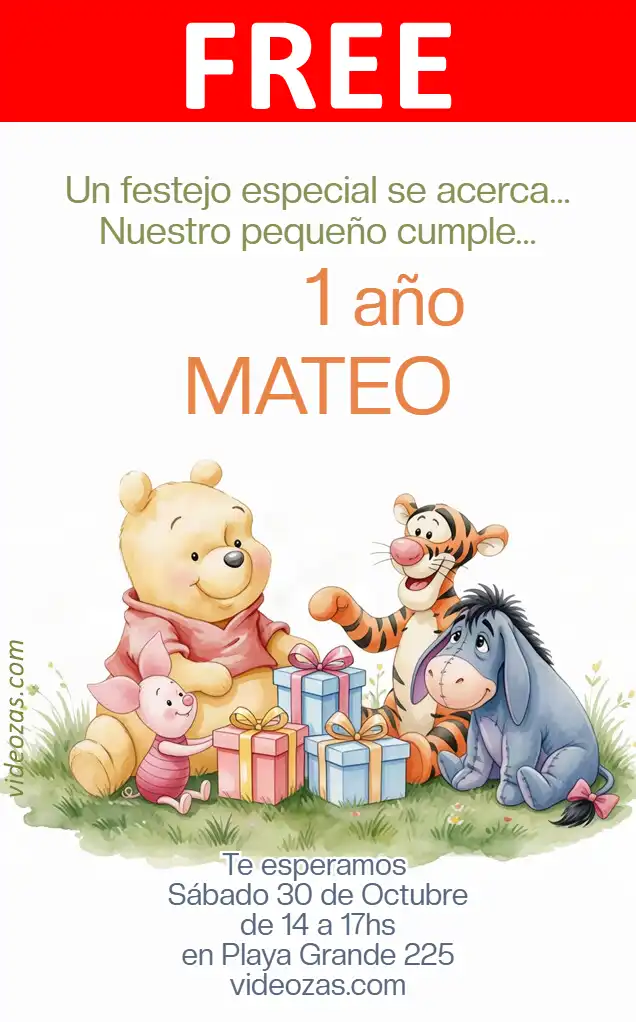Free Winnie the Poo Invitation | Editable and Customizable | Easy and Fast | Make Online Now!