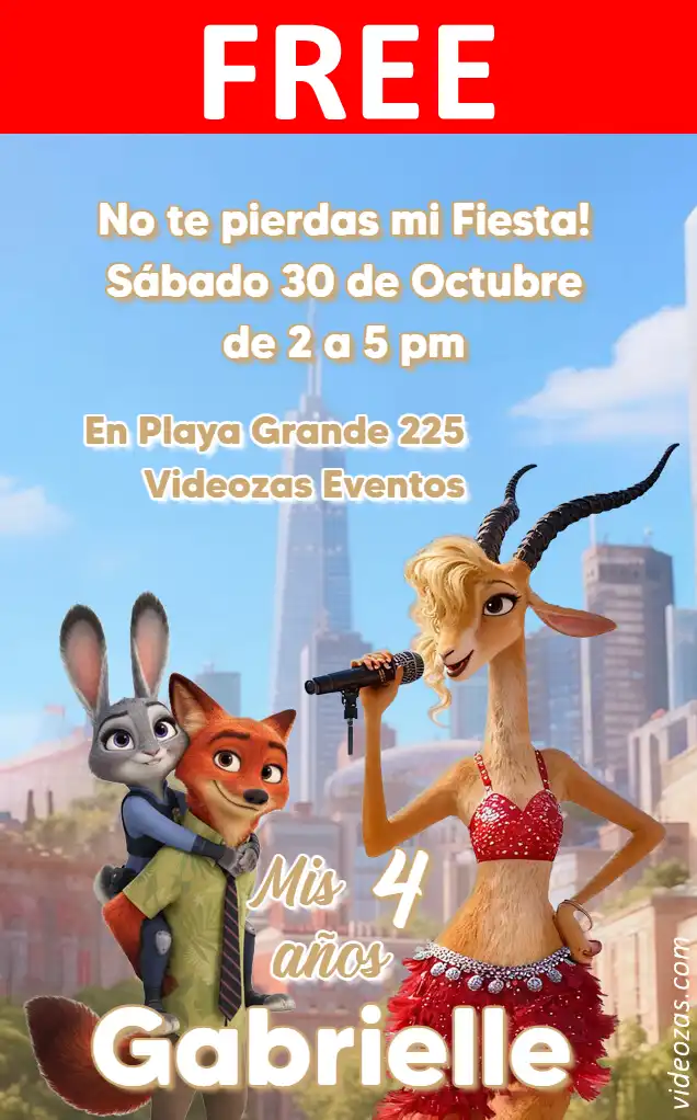 Free Zootopia Invitation | Editable and Customizable | Easy and Fast | Make Online Now!