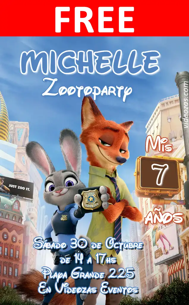 Free Zootopia Invitation | Editable and Customizable | Easy and Fast | Make Online Now!