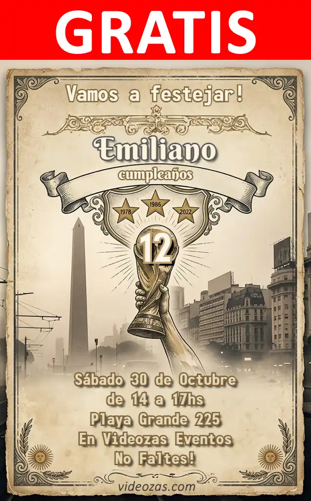Convite de aniversário personalizado grátis argentina_campeon 04