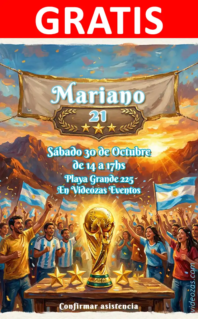 Convite de aniversário personalizado grátis argentina_campeon 06