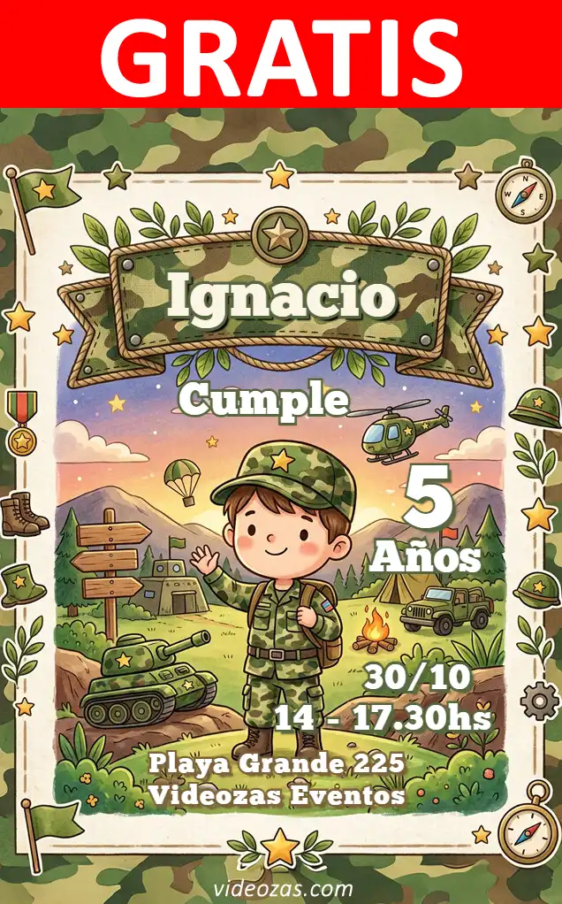 Convite Exercito Militar GRÁTIS | Editável e Personalizável | Fácil e Rápido | Faça Online Agora!