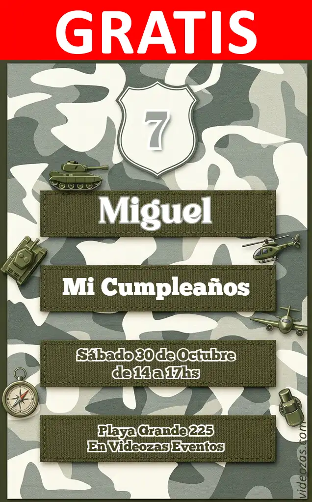 Invitación Militar GRATIS | Editable y Personalizable | Fácil y Rápido | Hacer Online Ahora!