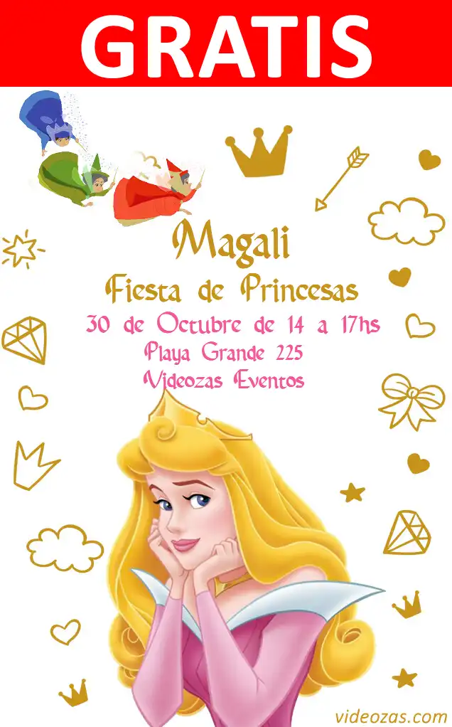 Invito Principessa Aurora GRATIS | Modificabile e Personalizzabile | Facile e Veloce | Crea Online Ora!