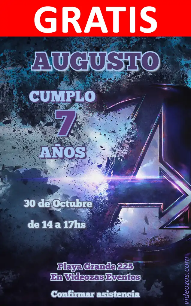 Invitación de cumpleaños personalizada gratis avengers 04
