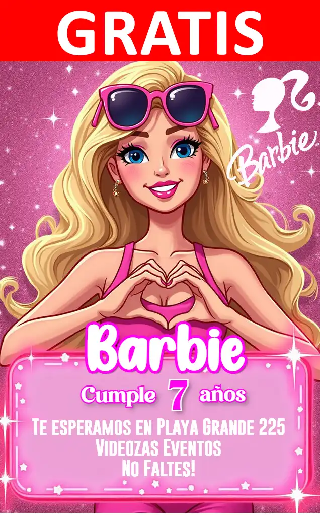 Convite de aniversário personalizado grátis barbie 01