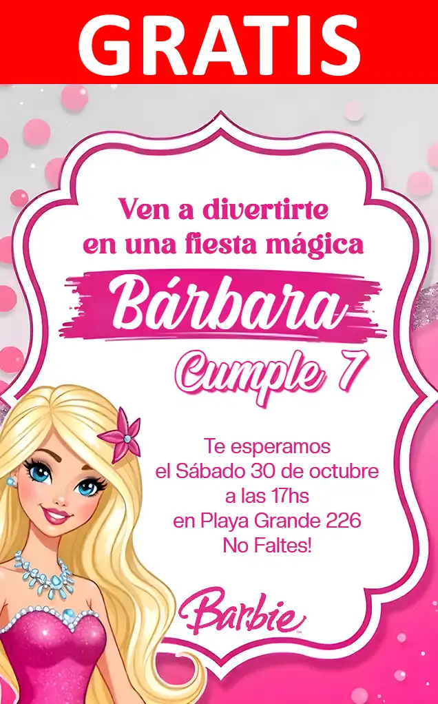 Invito Barbie GRATIS | Modificabile e Personalizzabile | Facile e Veloce | Crea Online Ora!