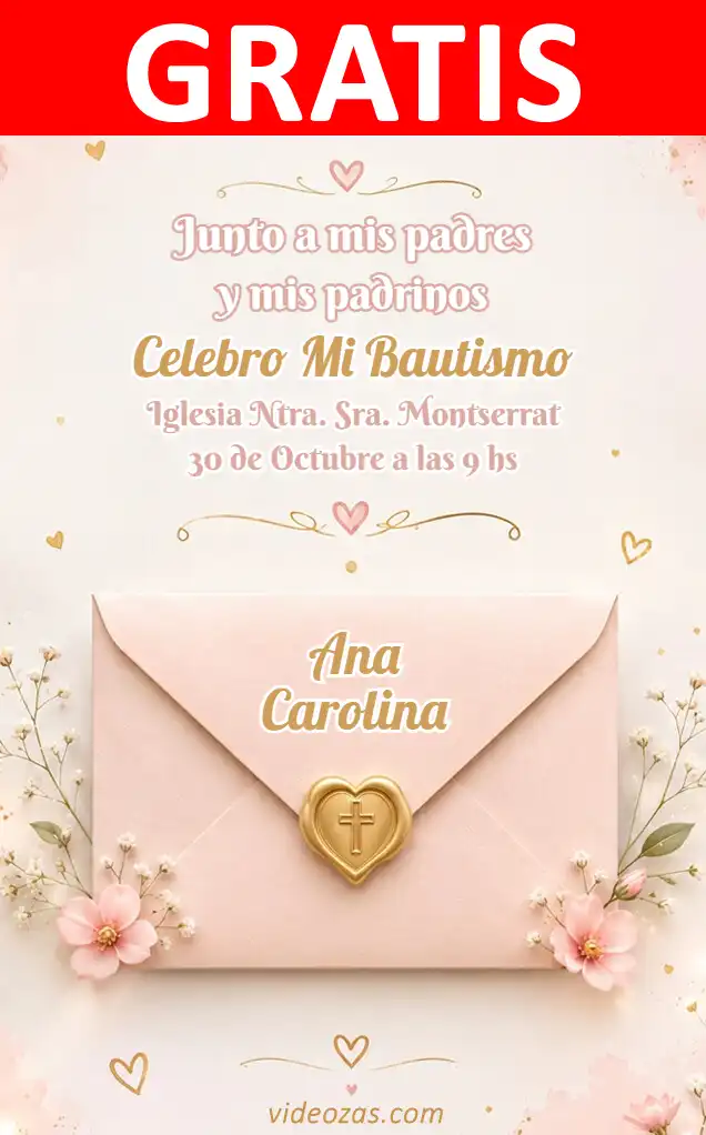 Invitación Bautizo GRATIS | Editable y Personalizable | Fácil y Rápido | Hacer Online Ahora!