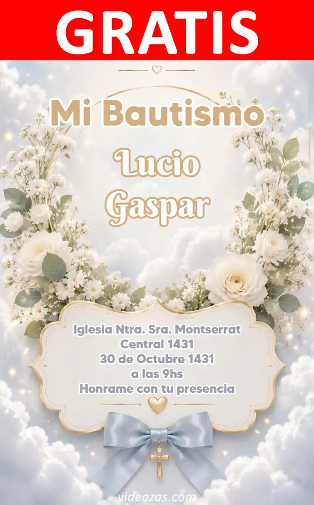 Invito Battesimo GRATIS | Modificabile e Personalizzabile | Facile e Veloce | Crea Online Ora!