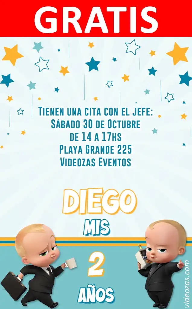 Invitación de cumpleaños personalizada gratis bebe_jefe 03