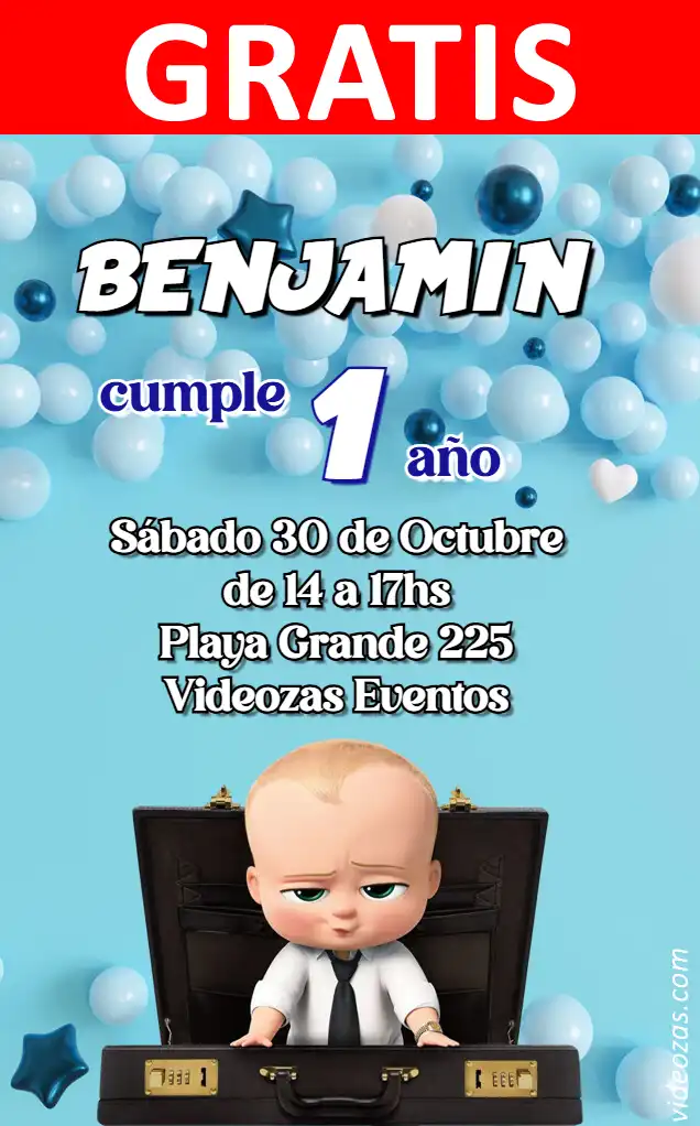 Invitación de cumpleaños personalizada gratis bebe_jefe 04
