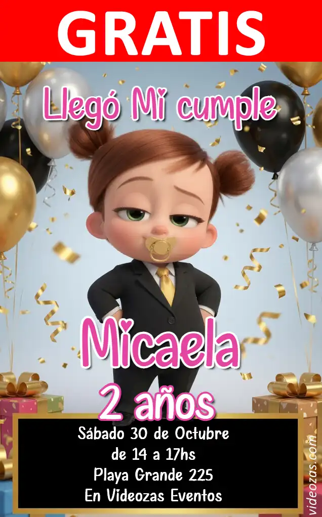 Invitación de cumpleaños personalizada gratis bebe_jefe 06