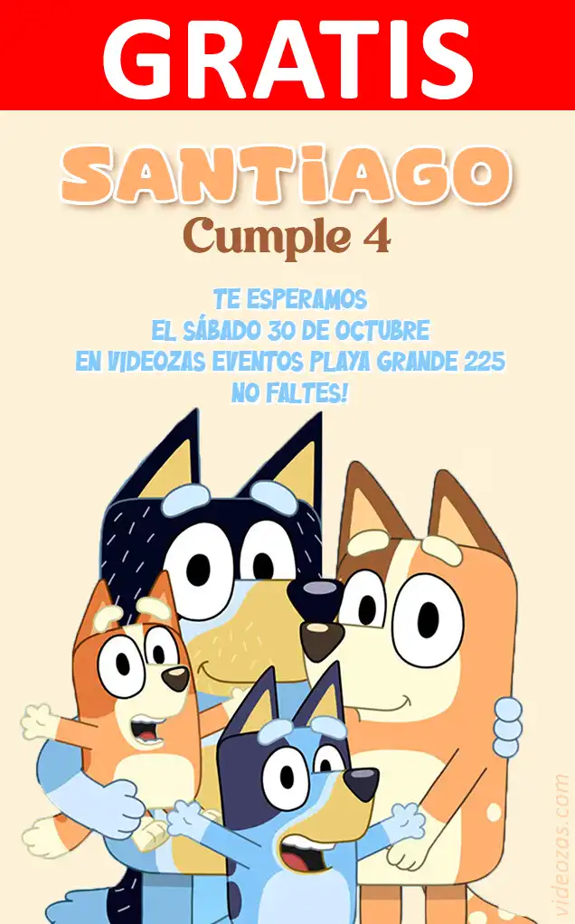 Invitación de cumpleaños personalizada gratis bluey_bingo 04