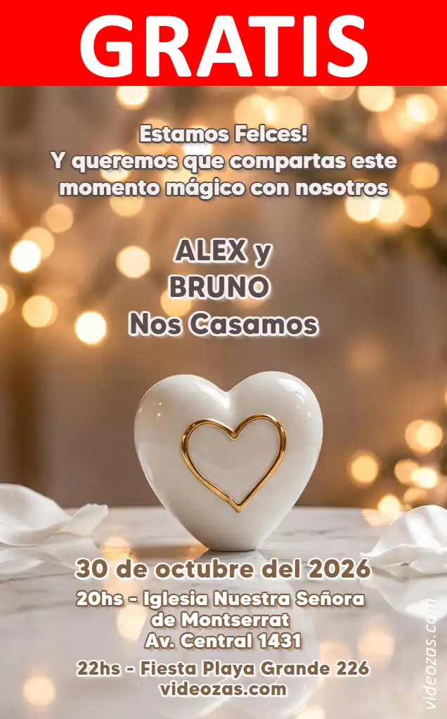 Invitación Casamiento GRATIS | Editable y Personalizable | Fácil y Rápido | Hacer Online Ahora!