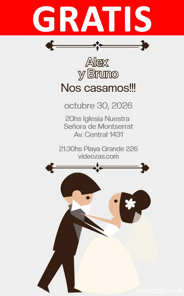 Invitación Casamiento GRATIS | Editable y Personalizable | Fácil y Rápido | Hacer Online Ahora!
