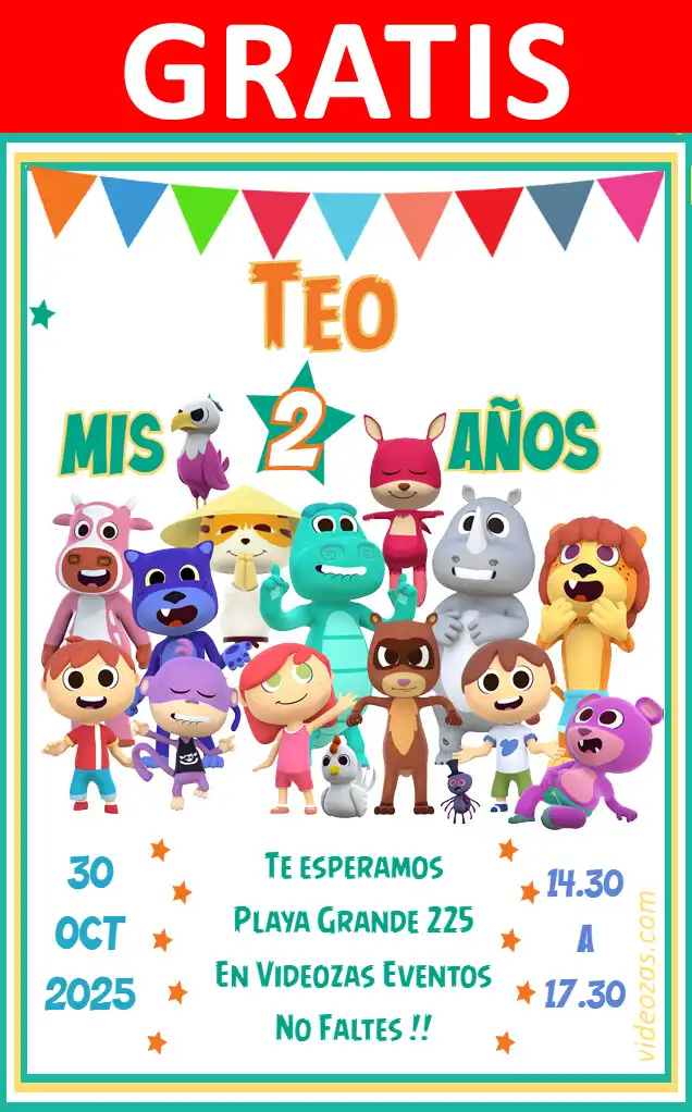 Invito di compleanno personalizzato gratis canciones_zoo 01