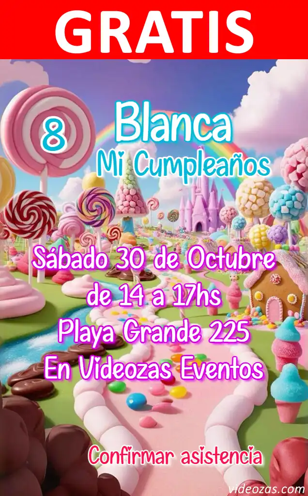 Invitación Candy Party GRATIS | Editable y Personalizable | Fácil y Rápido | Hacer Online Ahora!