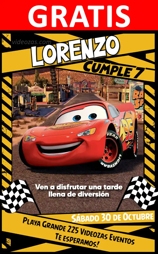 Invito Cars GRATIS | Modificabile e Personalizzabile | Facile e Veloce | Crea Online Ora!