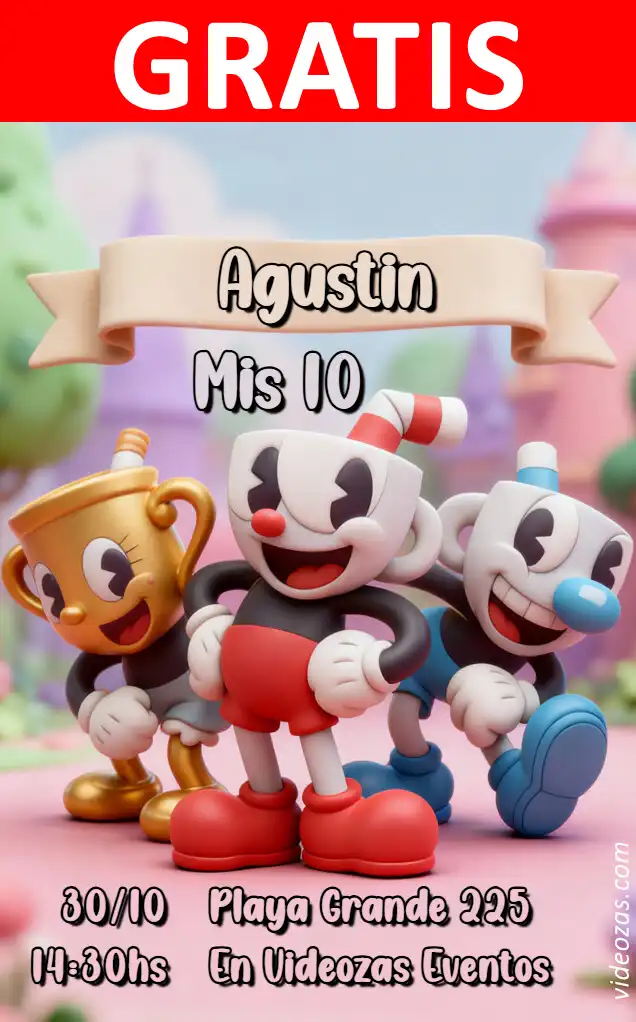 Convite Cuphead GRÁTIS | Editável e Personalizável | Fácil e Rápido | Faça Online Agora!