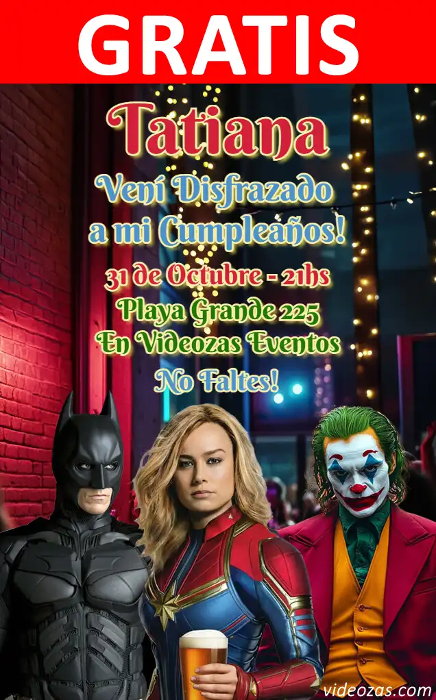 Invitación Fiesta de Disfraces GRATIS | Editable y Personalizable | Fácil y Rápido | Hacer Online Ahora!