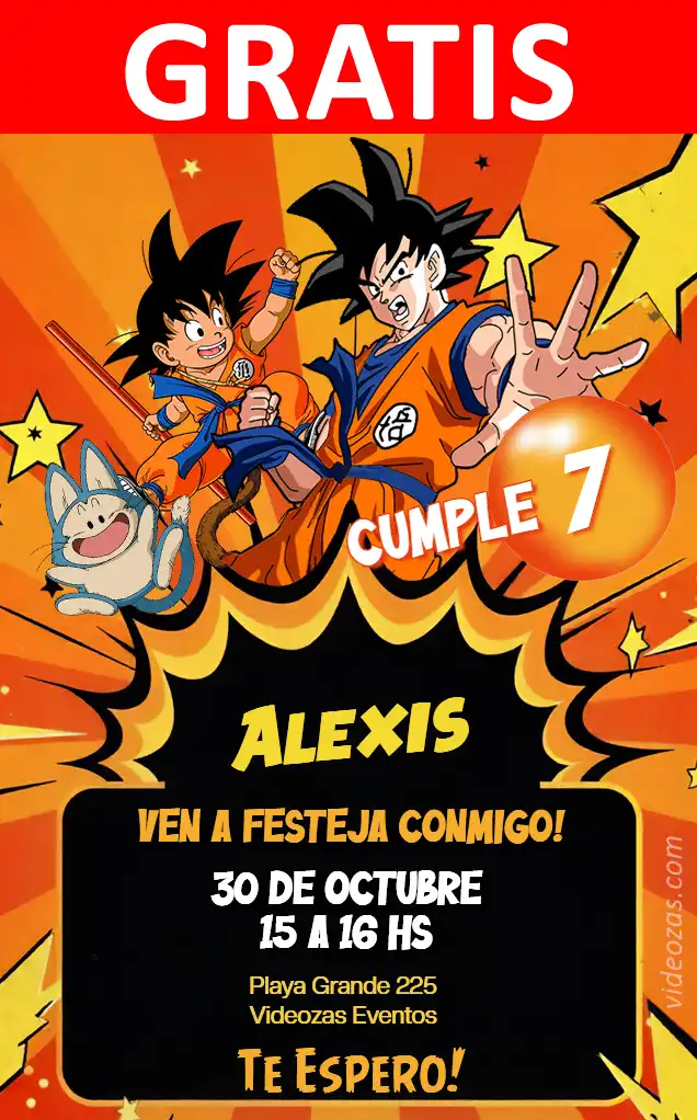 Convite de aniversário personalizado grátis dragon_ball 02