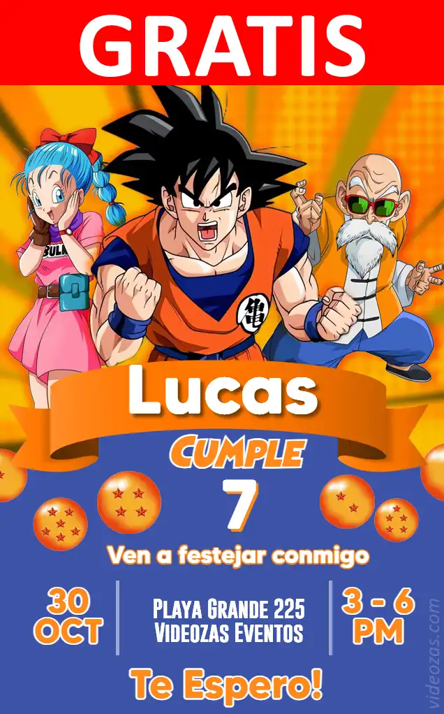 Invitación Dragon Ball GRATIS | Editable y Personalizable | Fácil y Rápido | Hacer Online Ahora!