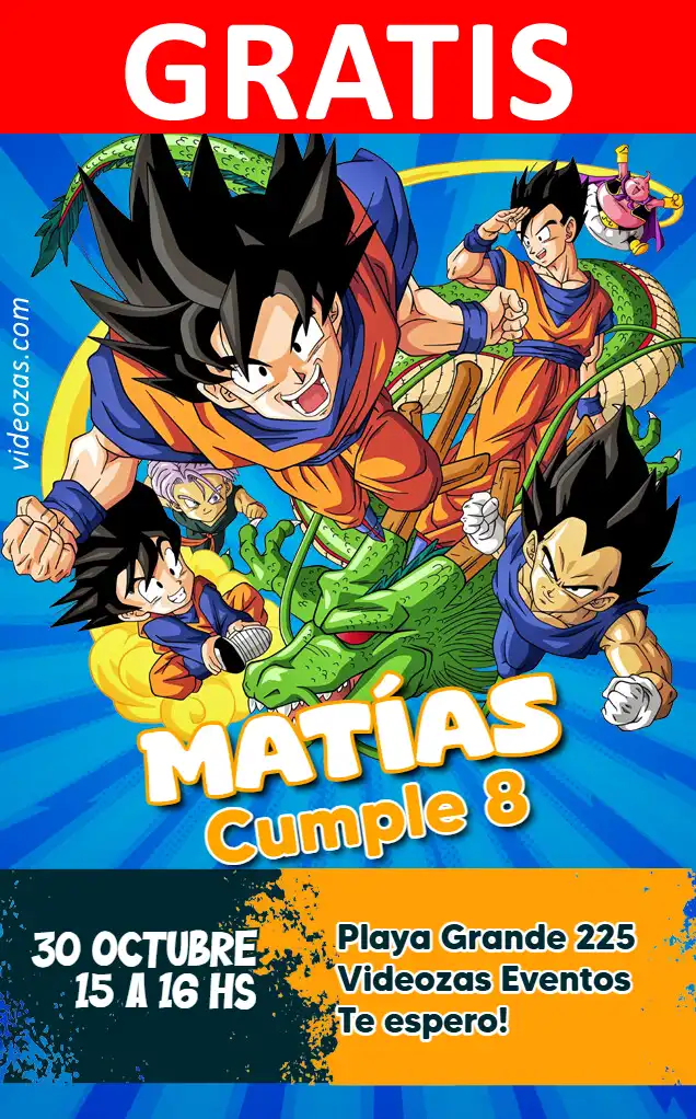 Invitación Dragon Ball GRATIS | Editable y Personalizable | Fácil y Rápido | Hacer Online Ahora!