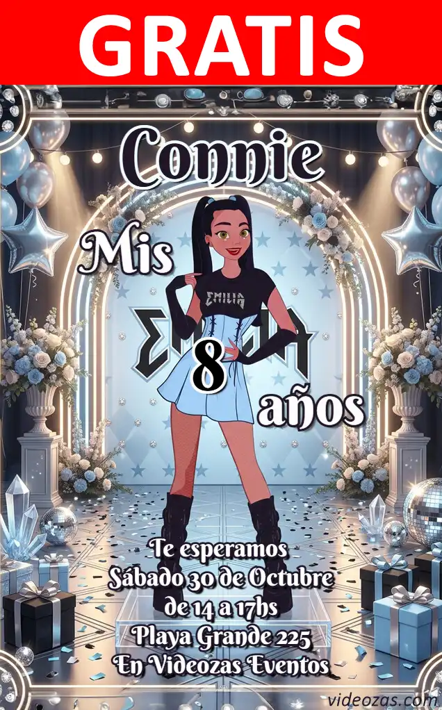 Invitación Emilia Mernes GRATIS | Editable y Personalizable | Fácil y Rápido | Hacer Online Ahora!