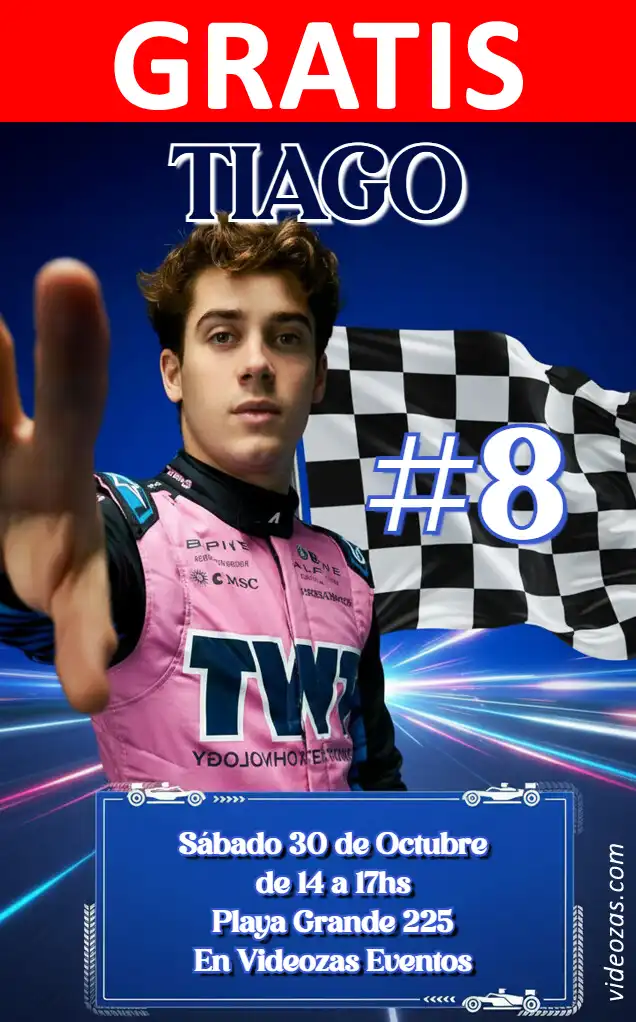 Invitación de cumpleaños personalizada gratis f1 04