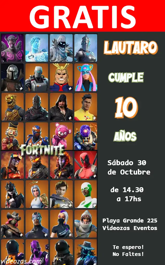 Convite Fortnite GRÁTIS | Editável e Personalizável | Fácil e Rápido | Faça Online Agora!